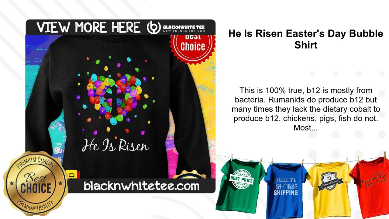 He Is Risen Easter's Day Bubble Shirt
