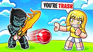 TOXIC EGIRL Challenges Me To a 1v1.. (Roblox Blade Ball)