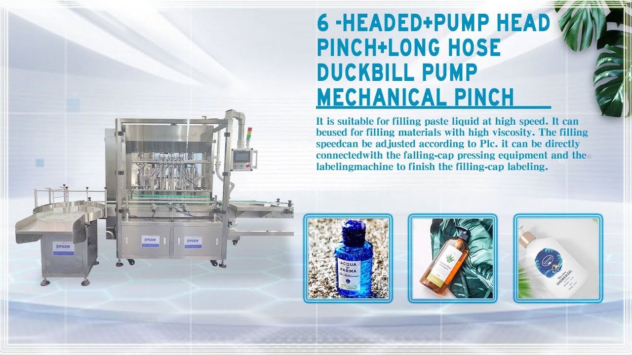 Full automatic 6 nozzles filling machine+ pump head cap loading ...
