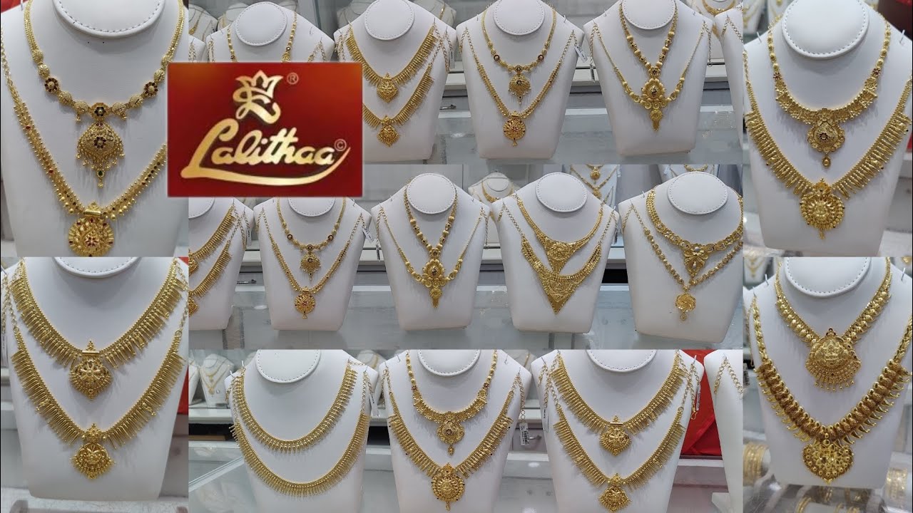Lalithaa Jewellery Light Weight Necklace with Price Details/ Kerala ...