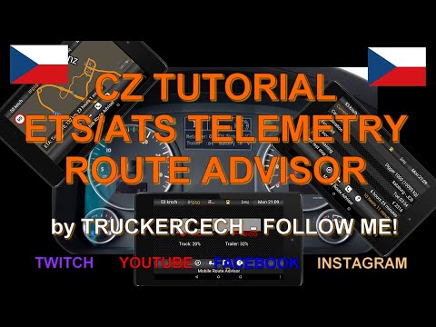 CZ TUTORIAL ETS/ATS TELEMETRY + ROUTE ADVISOR GPS /dashboard budíky palubovka