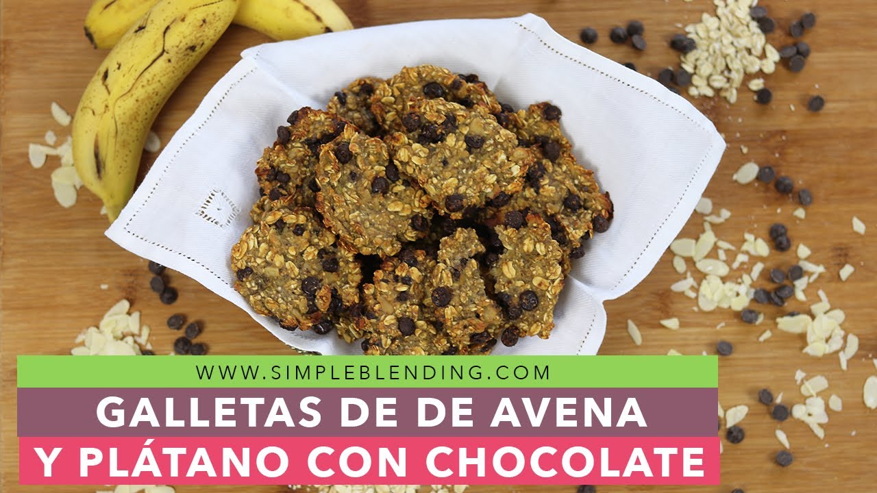 GALLETAS DE AVENA Y PLÁTANO CON CHOCOLATE | Preparar galletas de avena sin huevo | Galletas veganas