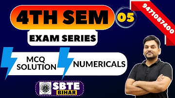 #5 Exam Series I MCQ and Numerical I Polytechnic SBTE I Engineers Group I Diploma semester class