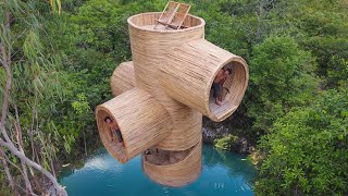 30Day We Building Private Bamboo House With Tunnel Swimming Pools by Survival Builder 3,000,181 views 9 months ago 1 hour