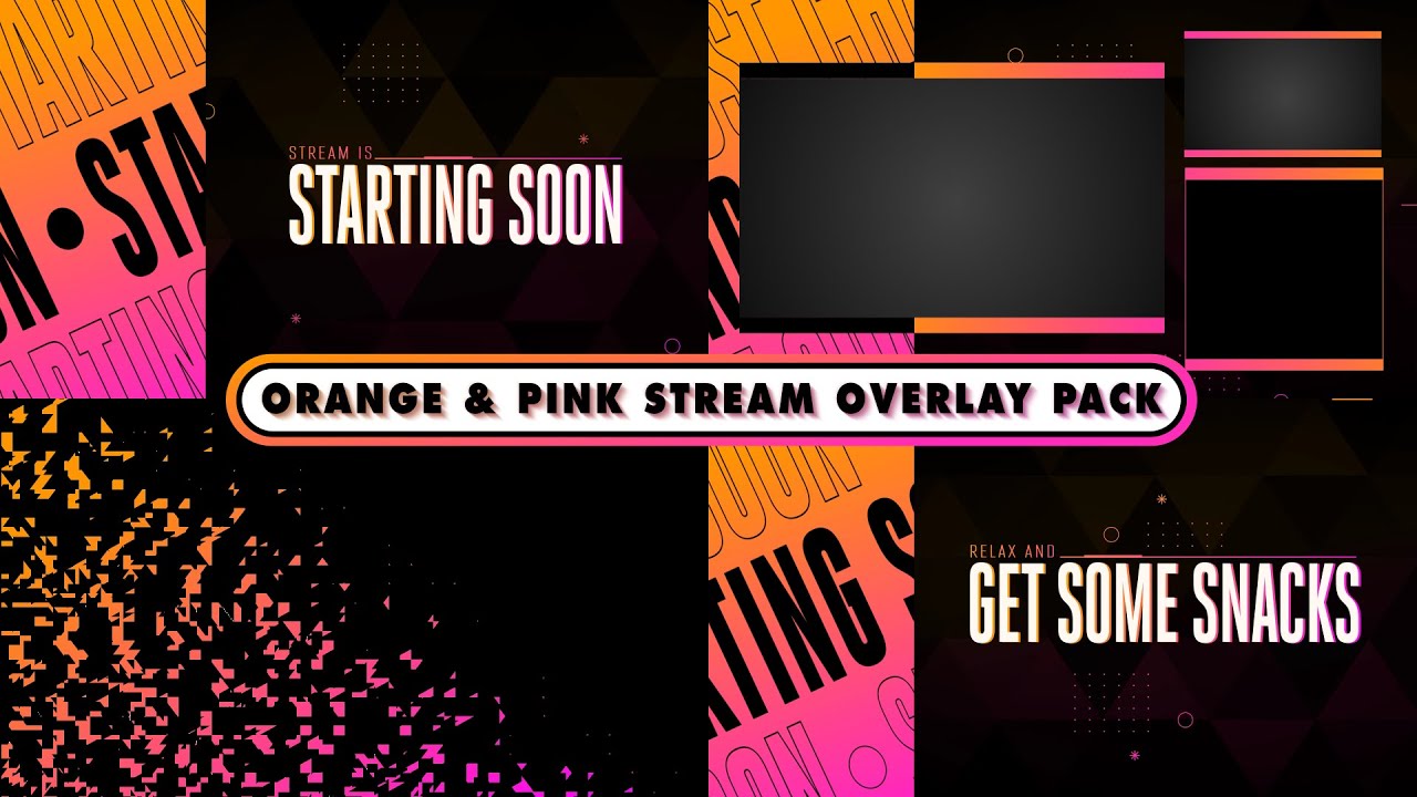 Orange Rapper Overlay Orange Pink Animated Stream Overlay Pack | Twitch Overlay Package ...