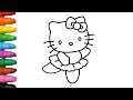 Menggambar Hello Kitty Yang Mudah   Menggambar dan Mewarnai Dengan Crayon