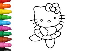 Menggambar Hello Kitty Yang Mudah   Menggambar dan Mewarnai Dengan Crayon