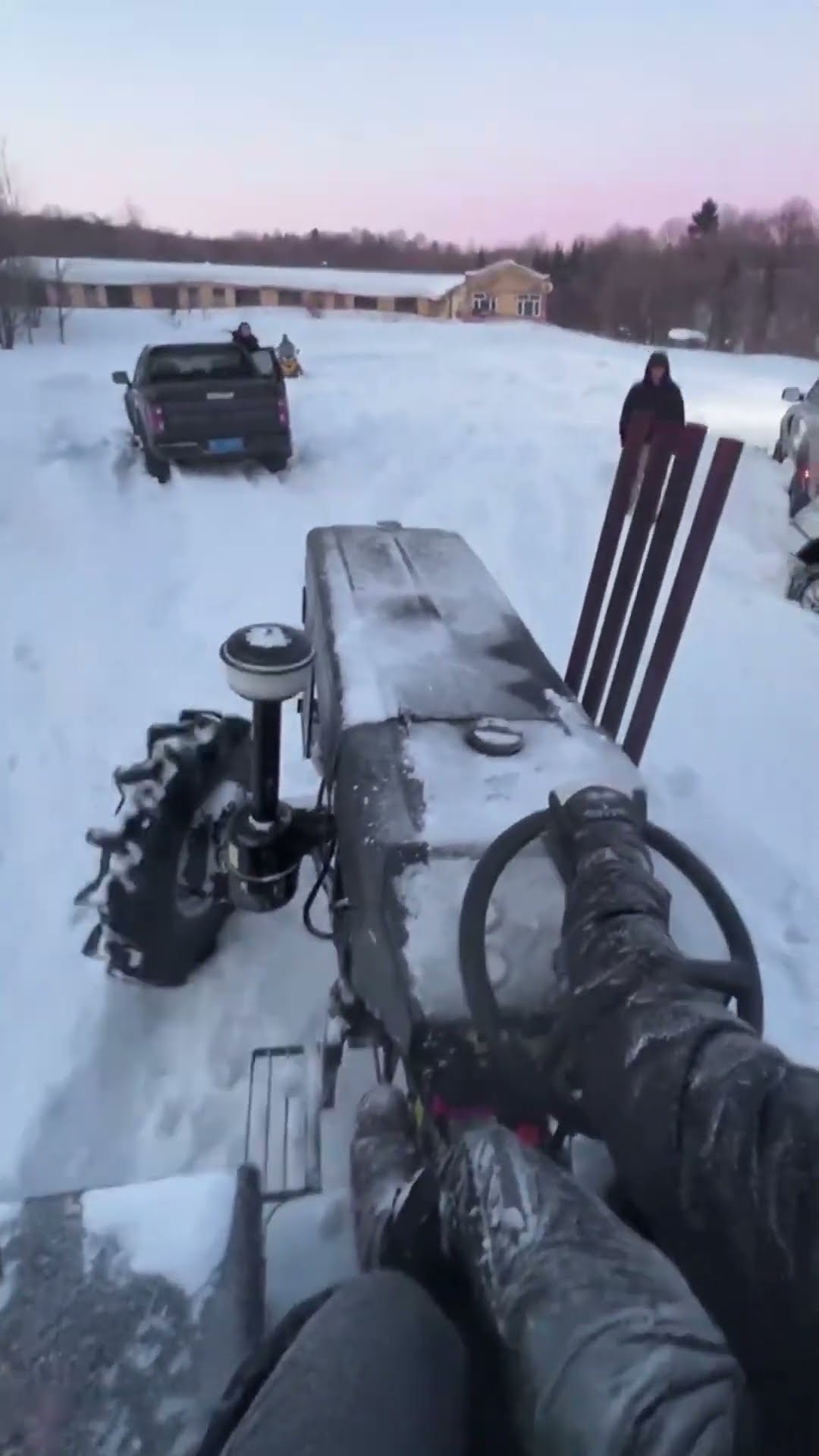 Tractor snow trail process