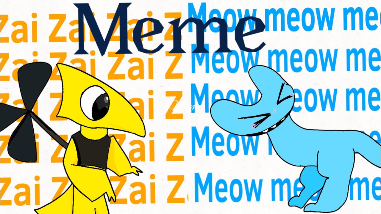 Zai Zai Meow Meme // Rainbow Friends Chapter 2 // Cyan and Yellow💙💛#
