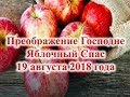 Преображение Господне  Яблочный Спас 19 августа 2018 года