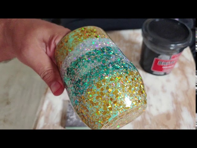 Spotify Tumbler; Basic Chunky Glitter Using Crystalac Glitter Glue from  start to finish (No Epoxy) 