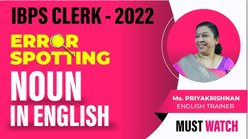 ERROR SPOTTING | NOUN IN ENGLISH | IBPS CLERK 2022 | Veranda Race