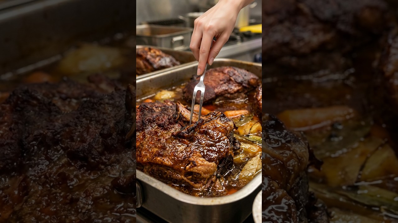 Bayerischer Schweinebraten in Berliner🤤😋 #roastpork #schweinebraten #foodlover #traditional #bavaria
