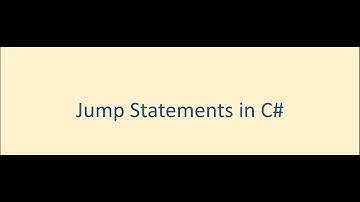 C# Series 020 Jump Statements in C#