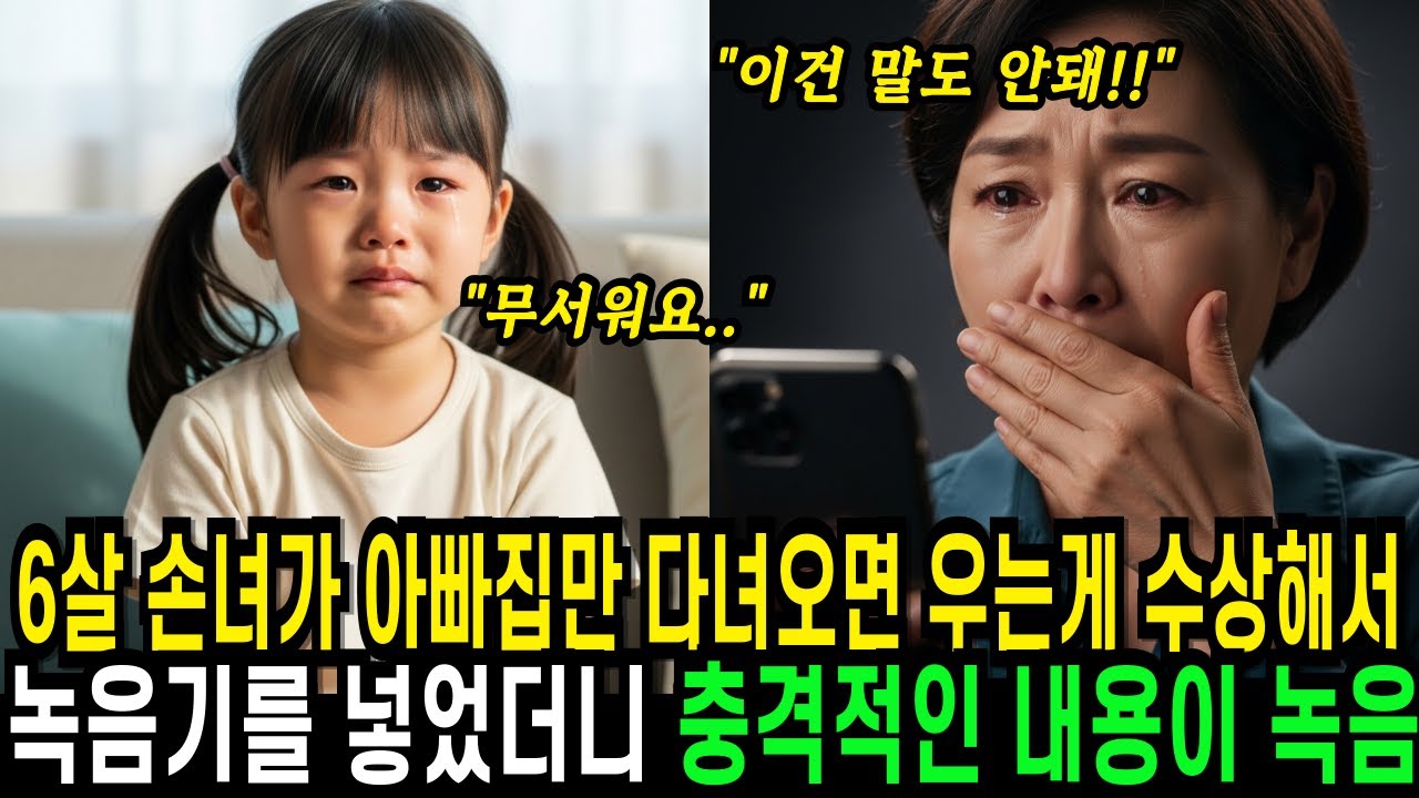 6살 손녀가 재혼한 아빠집만 다녀오면 우는게 수상해서 녹음기를 넣었더니, 충격적인 내용이 녹음되었는데...