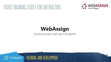 WebAssign: Communicating with Your Students