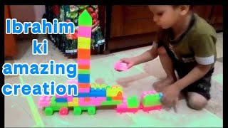  Ibrahim Ki Amazing Train 🚂 | Kids Creativity with Colorful Blocks 😍