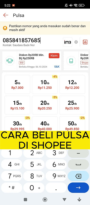 CARA BELI PULSA DI SHOPEE #pulsa #shopee