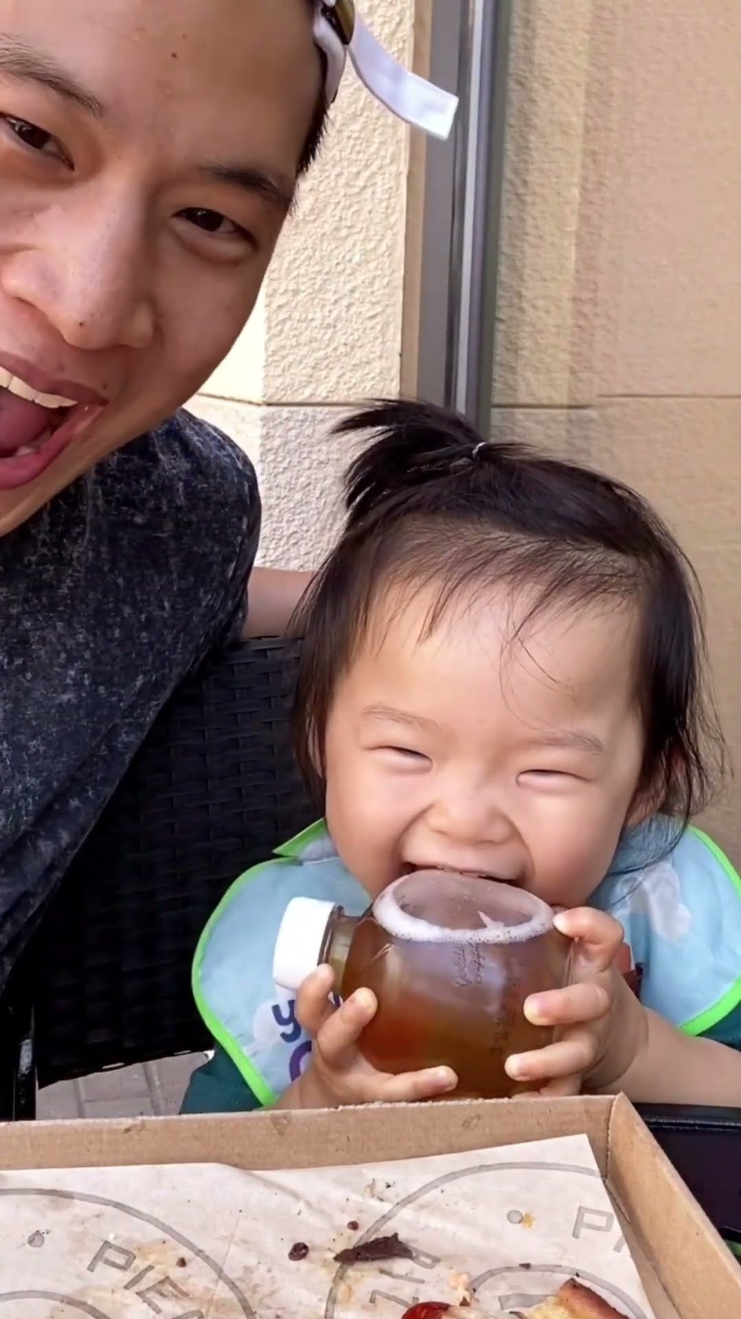 Baby confused by bottle that sounds like an apple