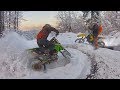 Guys Having Fun With Dirt Bikes On Snow Days!