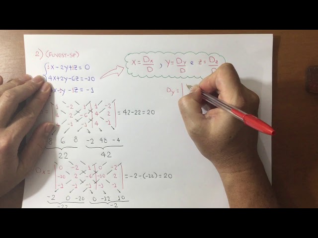 Sistemas Lineares (3x3) - Regra de Cramer - 😛🤪😝 class=