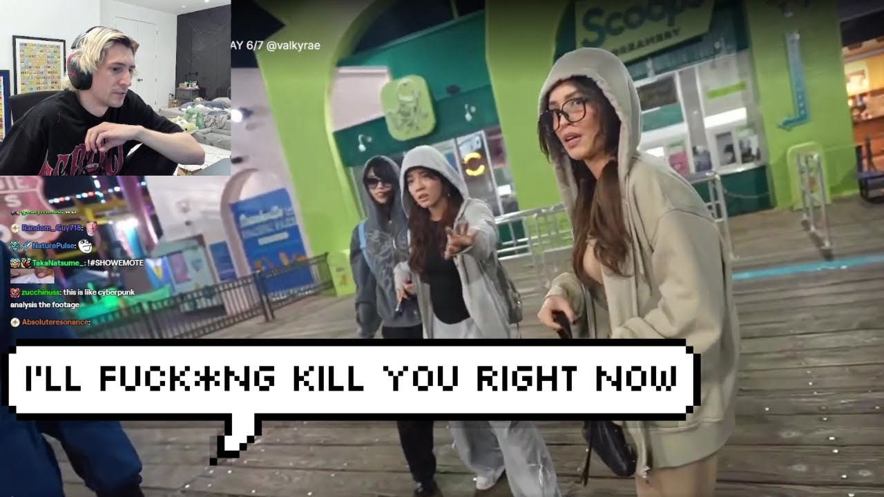 xQc отреагировал на нападение чудака на Цинну, Валькирию и Эмиру, угрожавшего убить их во время т...