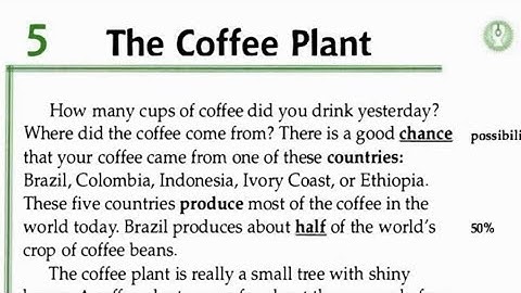 Facts & Figure/ Unit3: Plants/ Lesson5: The Coffee Plant