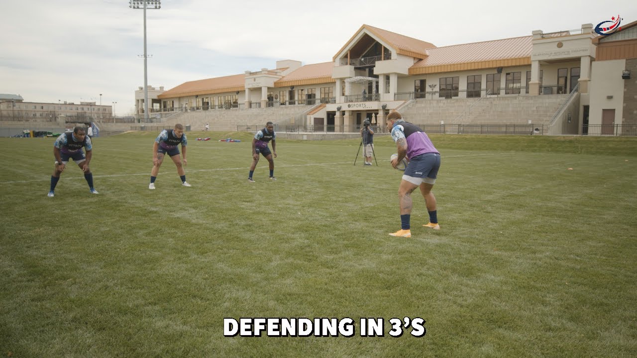 Mandel Dixon 1 Attacker v 3 Defenders Drill: RugbyTown CROSSOVER Academy Day 5 11-20-2020