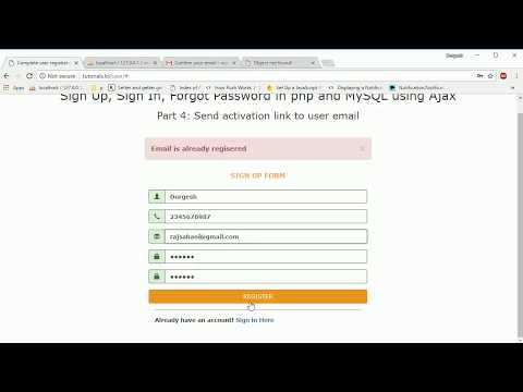 Using phpmailer send activation link to user from PHP and MySQL part4