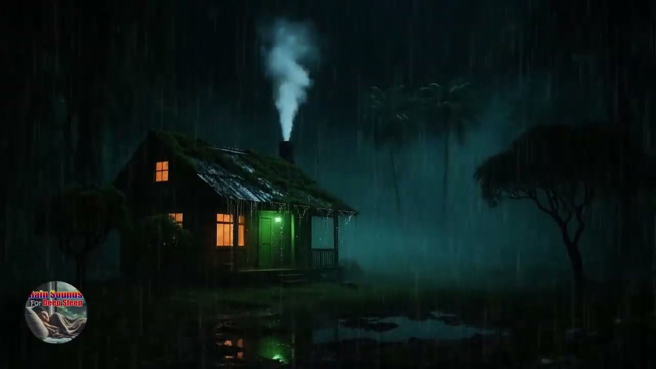 Goodbye Insomnia  Heavy Rain Sounds on Roof at Night for Deep Sleep 🌧️💤