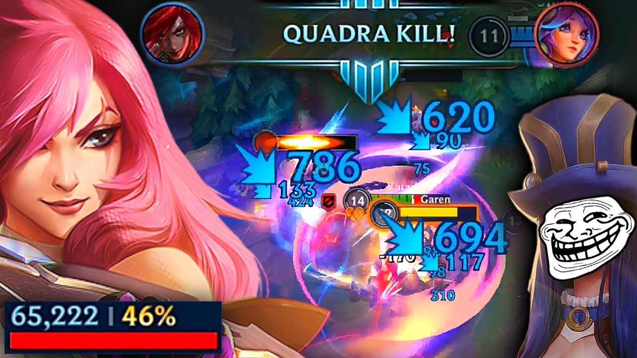 UNREAL KATARINA 1 vs 9 WITH THE BIGGEST TROLL IN WILD RIFT