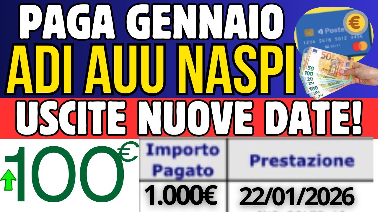 Nuove Date Gennaio: Assegno di Inclusione, Doppio Bonus, SFL AUU, da 100€ a 1.000€