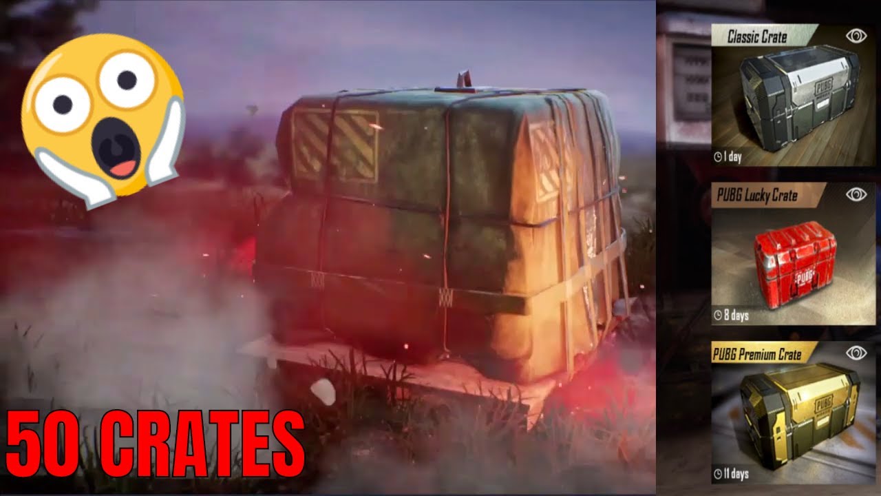 A screenshot of a player opening a crate in PUBG Mobile