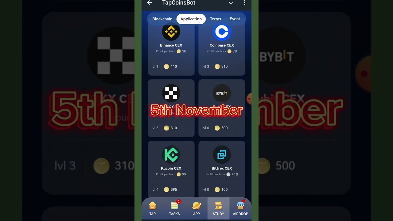 Tapcoinbot | Tap Coin bot Daily Bounty | 5 November | Tap Coinbot Daily bounty Combo video |