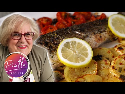 Baked Sea Bass Recipe with Roasted Potatoes | PIATTO RECIPES Italian Cooking