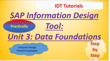 SAP IDT Unit 3 : Data Foundations: Practical Examples