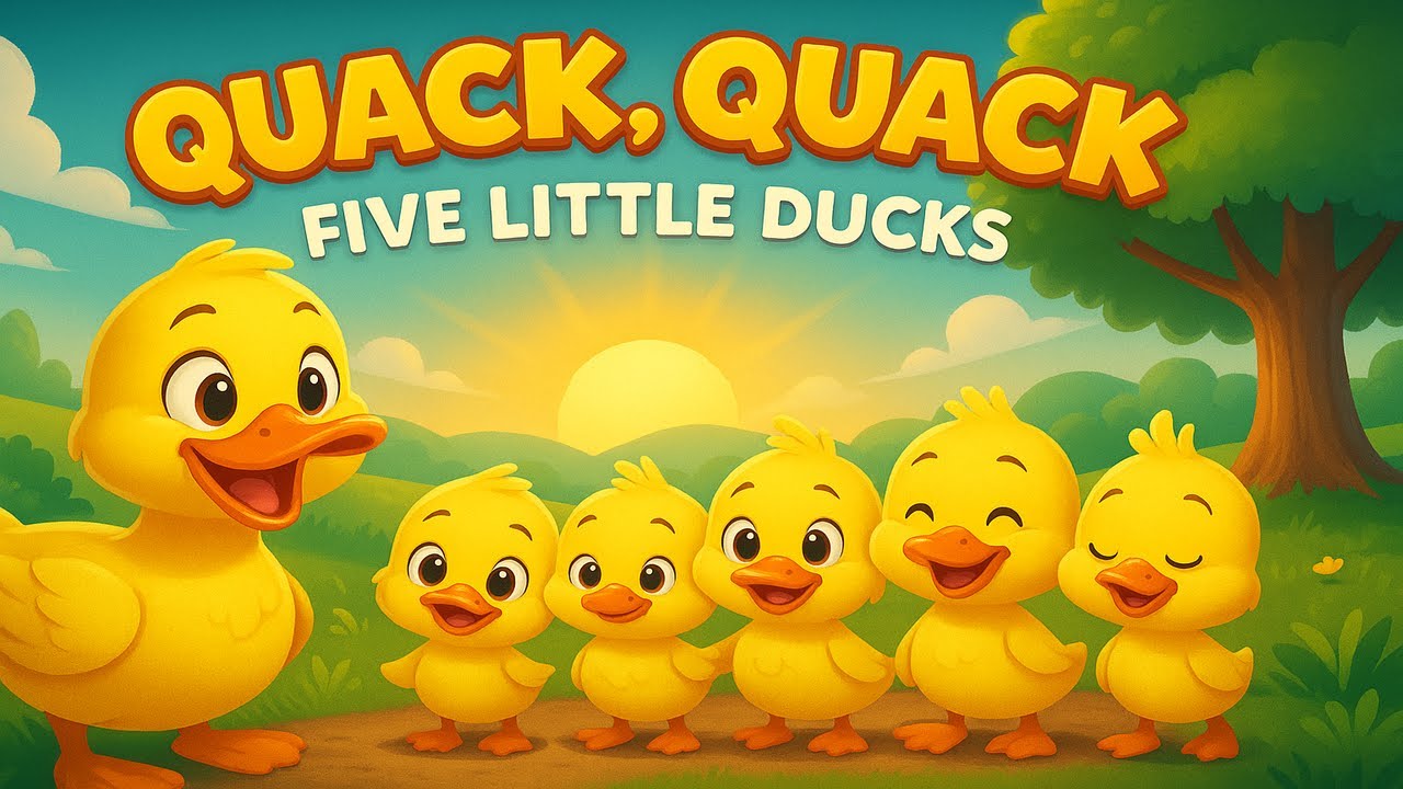 Five Little Ducks | Baby Songs 👶🎶 + Nursery Rhymes 🌈 | Learn to Count 🧮🦆