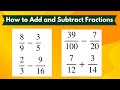 How to add and subtract fractions unlike denominators