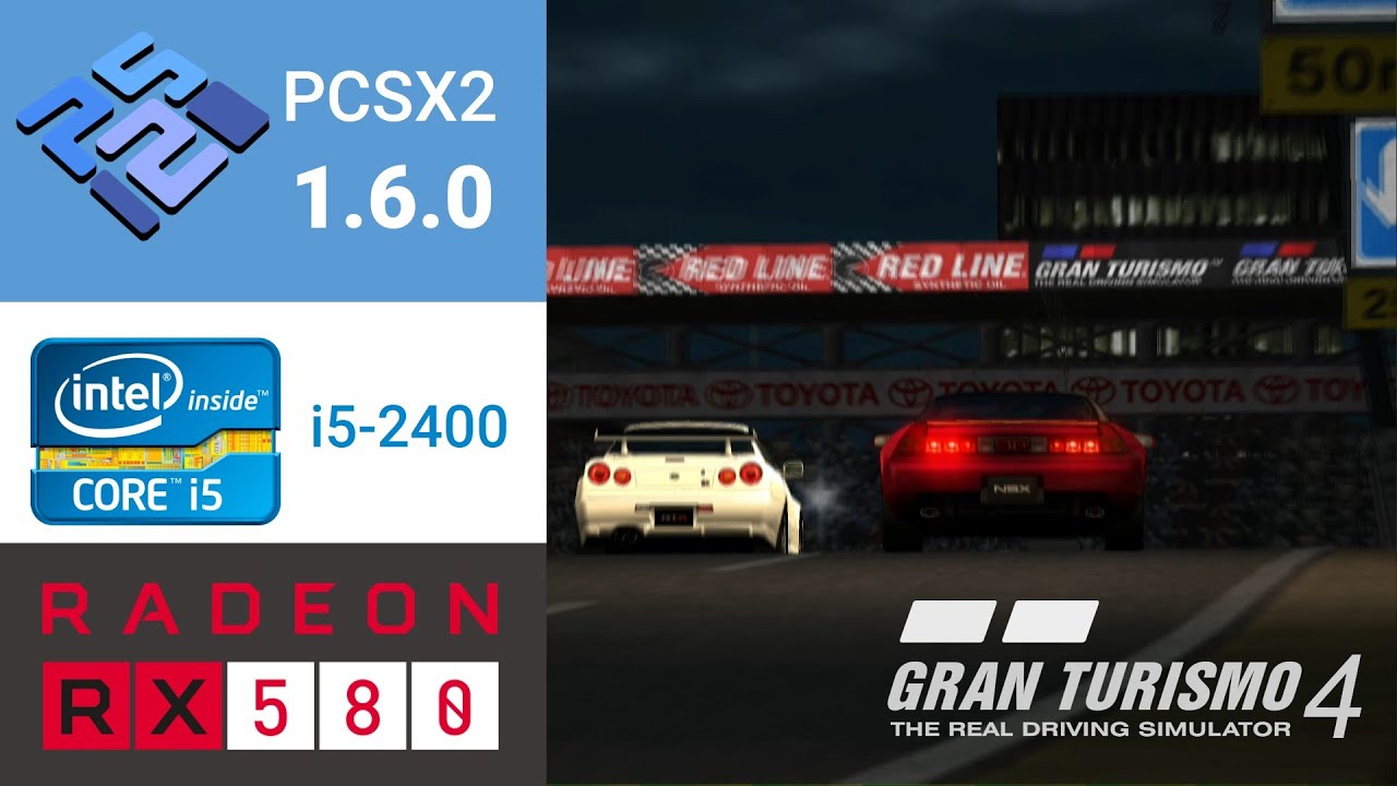 PCSX2 1.6.0, Gran Turismo 4, Intel Core i5-2400, AMD Radeon RX 580 8GB