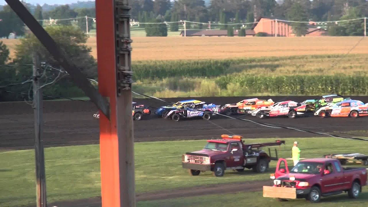 IMCA Northern Sport Mod feature Benton County Speedway 8/16/15.