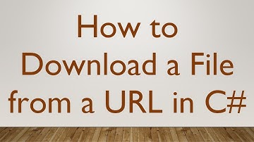 How to Download a File from a URL in C#