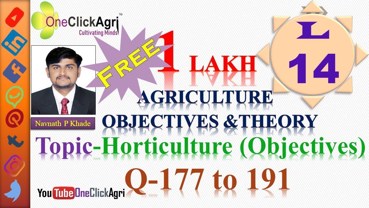 Horticulture Objectives / UPSC/ Agril. MPSC/ IBPS AO/SO/ SRF/ JRF
