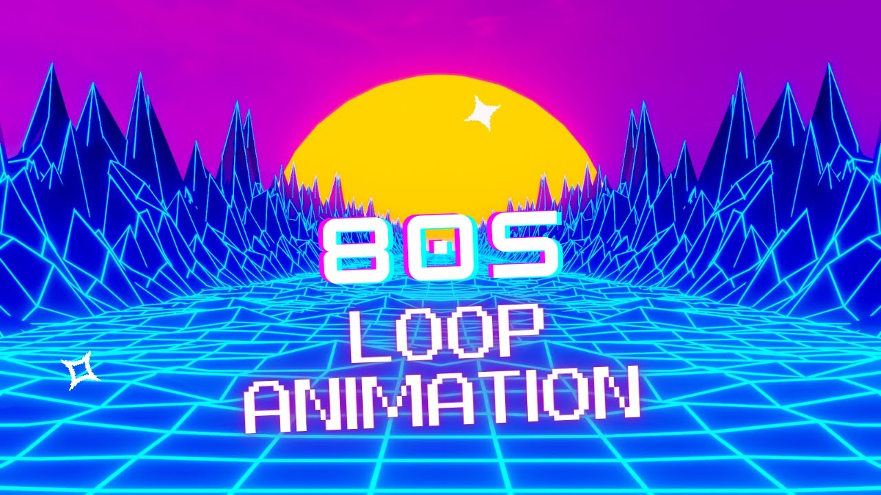 80s Retro style loop Animation - (Non copyright) - YouTube