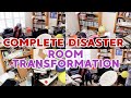 COMPLETE DISASTER MESSY ROOM TRANSFORMATION! EXTREME CLEANING MOTIVATION 2022! CLEAN WITH ME!