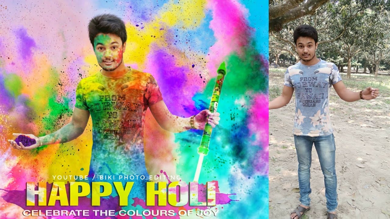 Holi photo editing 2018 awesome holi photo edit picsart holi
