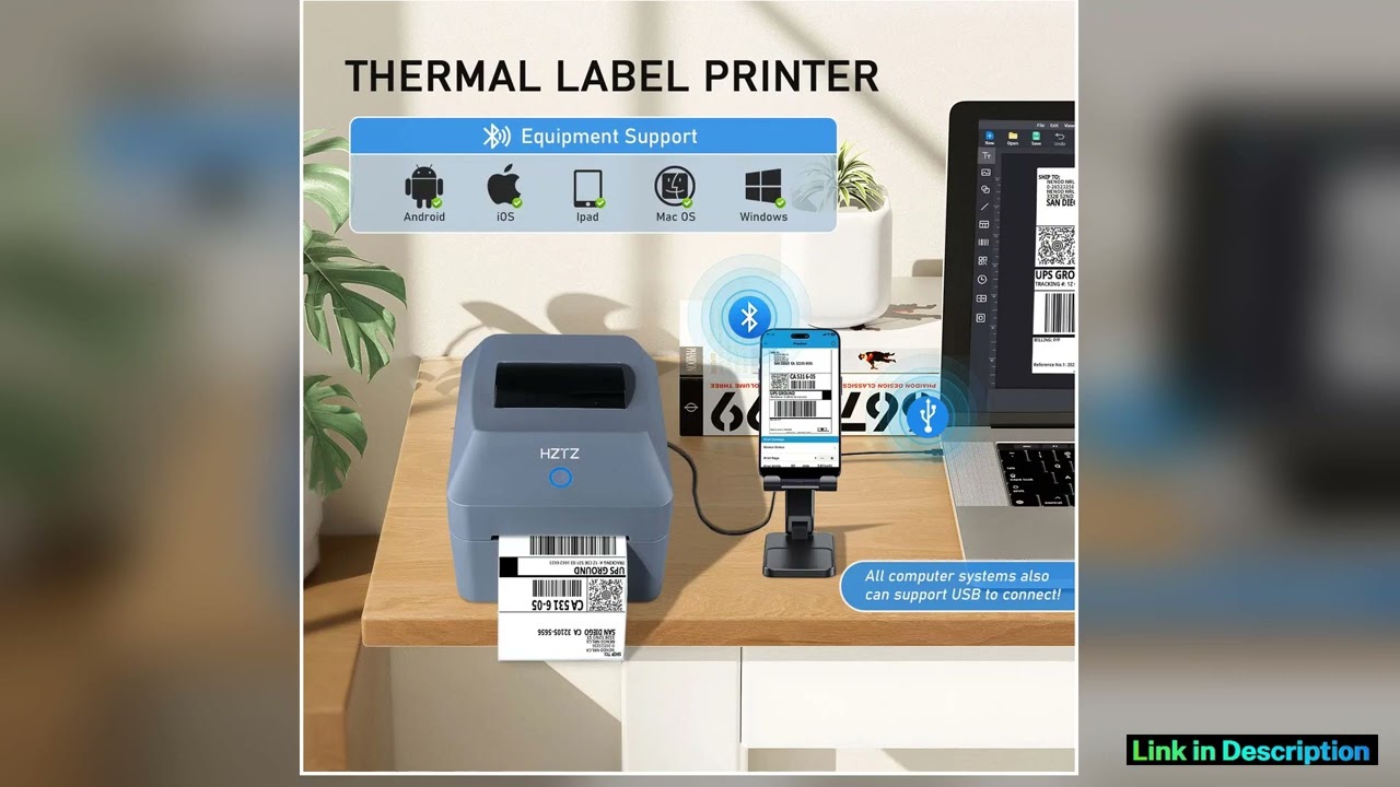 T40 4inch Shipping labelExpressThermal Barcode Label printer 4x6 inches Label Maker Compatible with