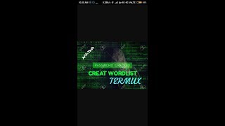 #termux #wordlist How to create Wordlist in Termux [ noroot ]