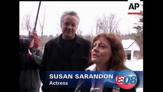 John Edwards got some campaign help Monday from celebrity couple Susan Sarandon and Tim Robbins