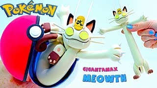 Pokémon Clay Art - Gigantamax Meowth in Pokeball
