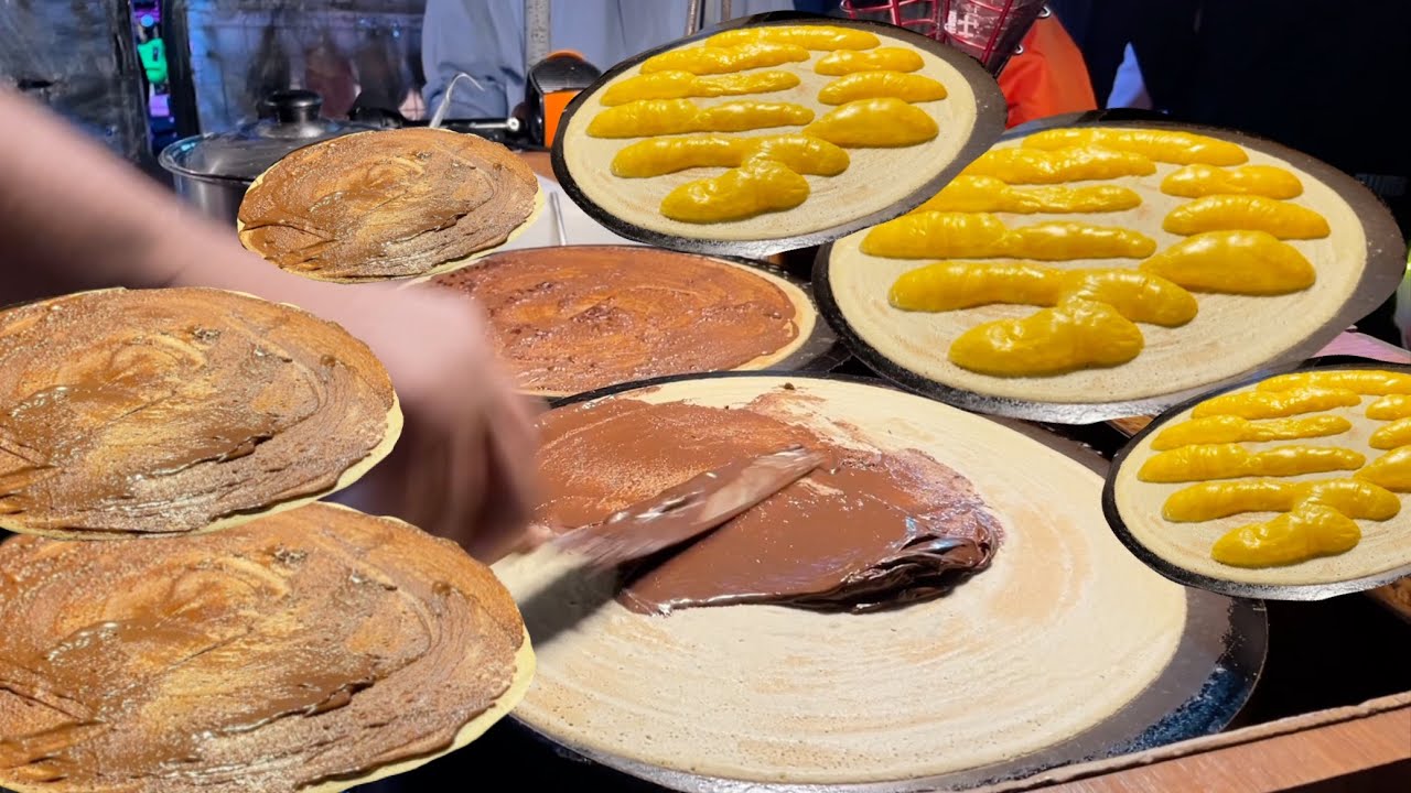 Тайваньская уличная еда | Как приготовить шоколадный креп. #streetfood #crepe #food